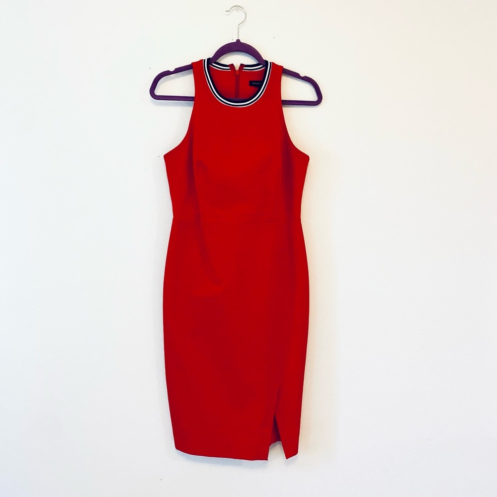 Banana Republic Red Dress. Black and White Detail. Perfect for the office! ♥️
